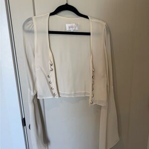 Stone Cold Fox Cream Sheer Blouse
